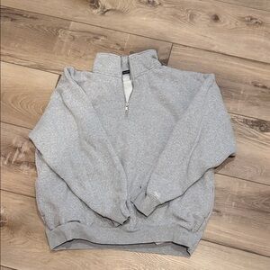 Brandy Melville Heather Gray Fleece Quarter-Zip